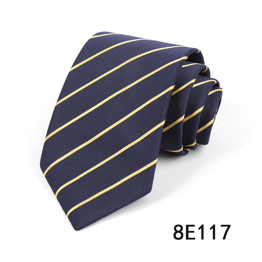 Picture of Men's Tie Business Casual Stripesd Tie 8cm Polyester Jacquard Embroider Print Tie Wholesale Formal Wear