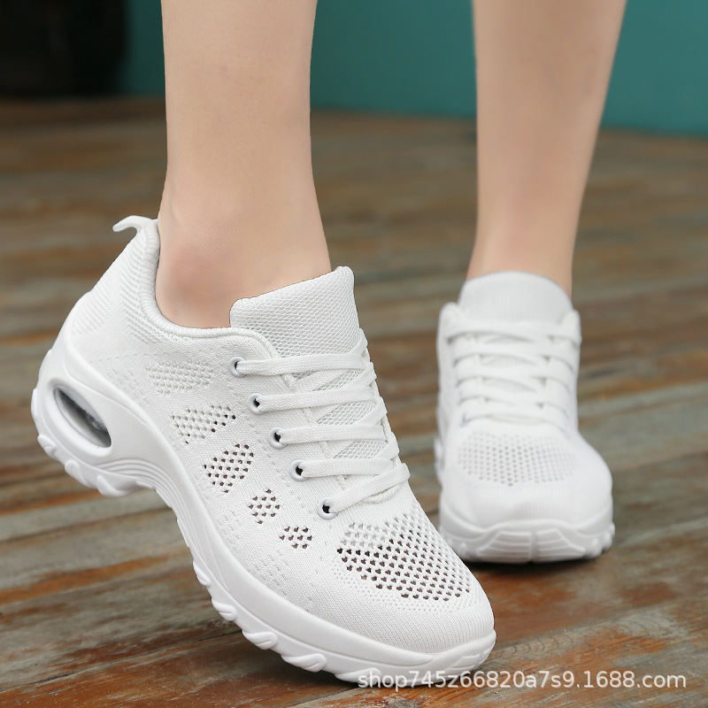 Picture of White Dance Shoes Dancing Shoes Square Dancers Soft Sole Running sneaker Lightweight Air Cushion Ghost Step Dancing Shoes New