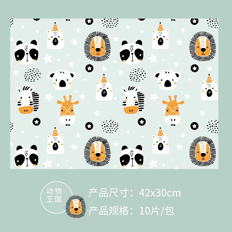 Picture of Disposable Placemat in stock Wholesale Children's Baby Tablecloth Waterproof Oil-proof Disposable Portable Dining Table Mat