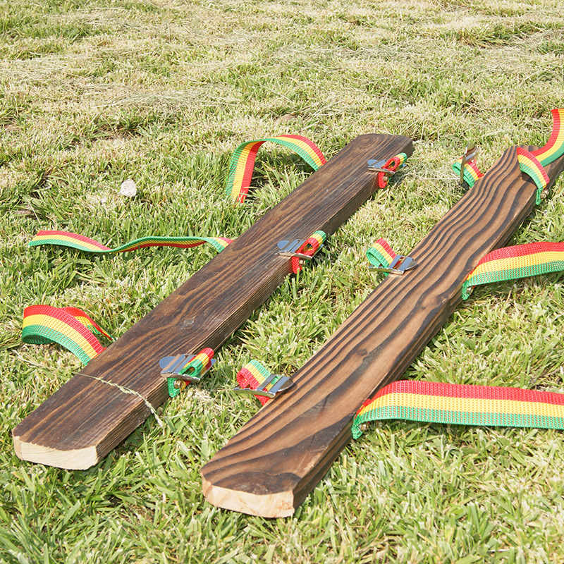 Picture of Fun Games Props Together in the Boat Wooden Shoes Together Drought Dragon Boat Giant Footsteps Triple Foot