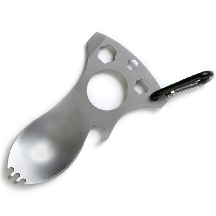 Picture of Outdoor Portable Tools Camping Equipment Outdoor Multifunctional Emergency Stainless Steel Spoon Fork Bottle Opener Wrench