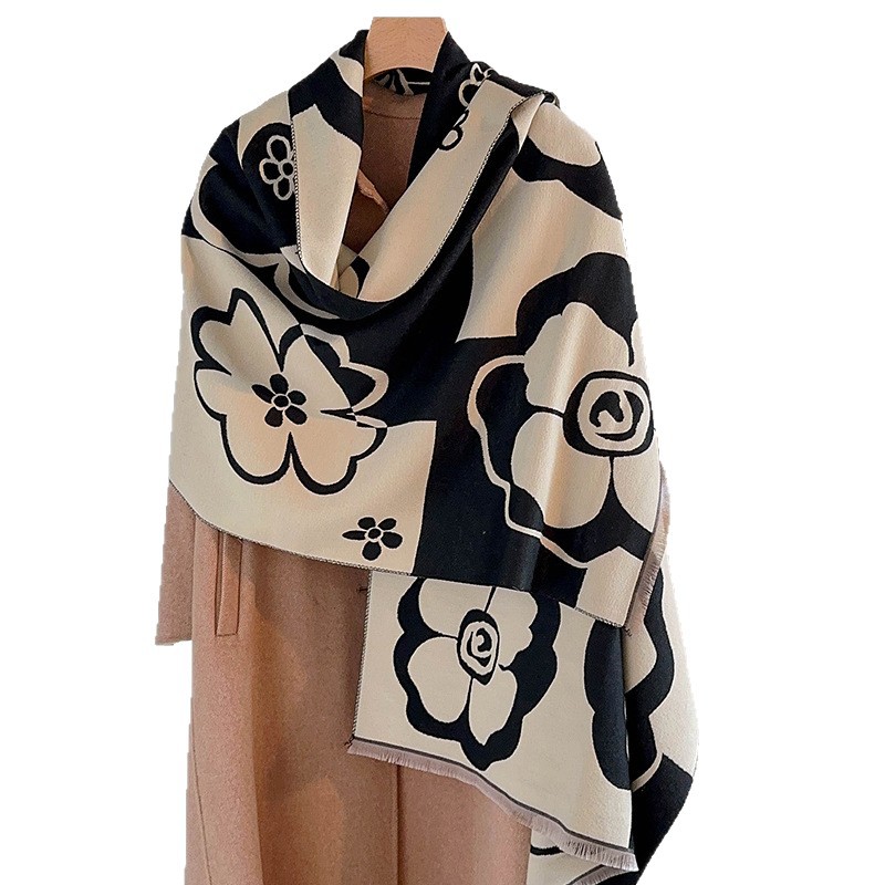 Picture of Imitation cashmere scarf for women, winter gift box, spring/autumn outer layer, thickened warmth, high-end mom qipao shawl for office