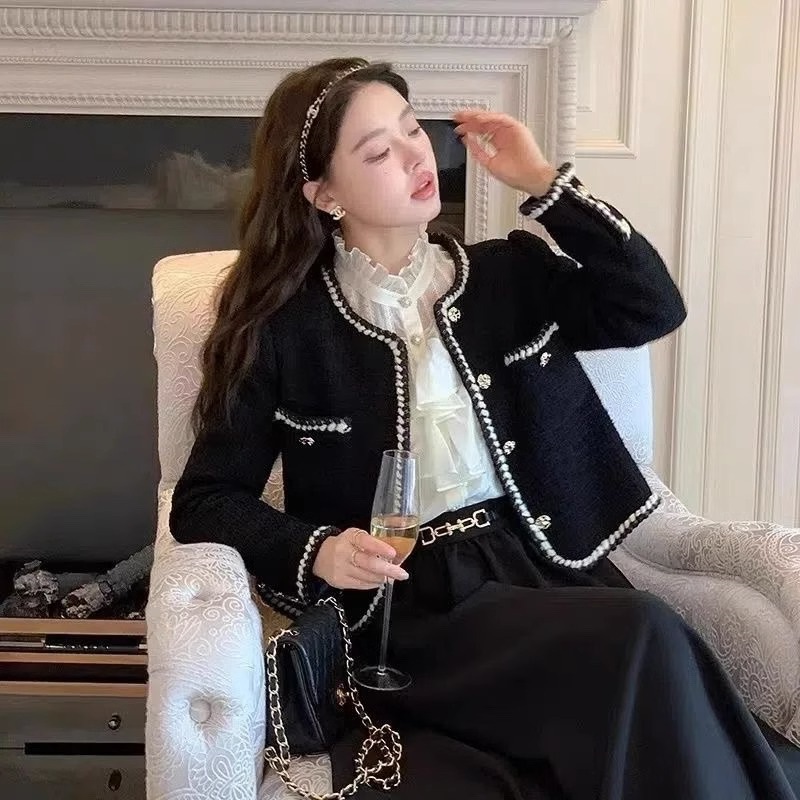 French Court Chanel Style Inner Shirt Women's Spring and Autumn Base Shirt High-end Bow Collar Top Fairy