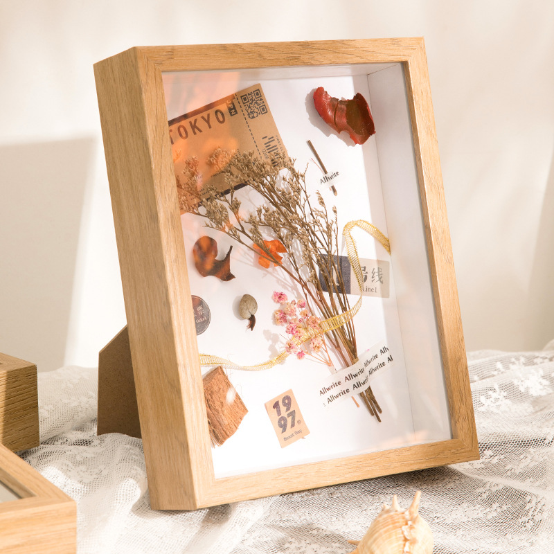 Picture of Stereo Hollow 3CM Dried Flower Photo Frame Table Creative Handmade DIY Paper Shell Frame Butterfly Specimen Mounted Frame