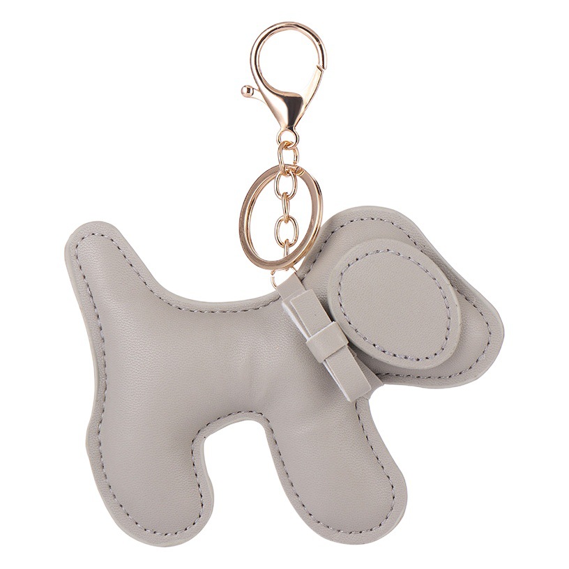 Creative puppy keychain leather pendant imitation leather cute dog keychain multicolor bag pendant wholesale
