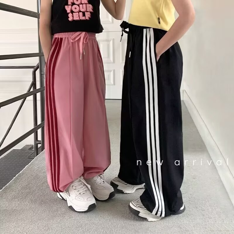 Girls' Pants 2025 New Children's Fashion Color-Blocking Casual Pants for Older Children Spring and Autumn Trendy Sweatpants Cross-Border