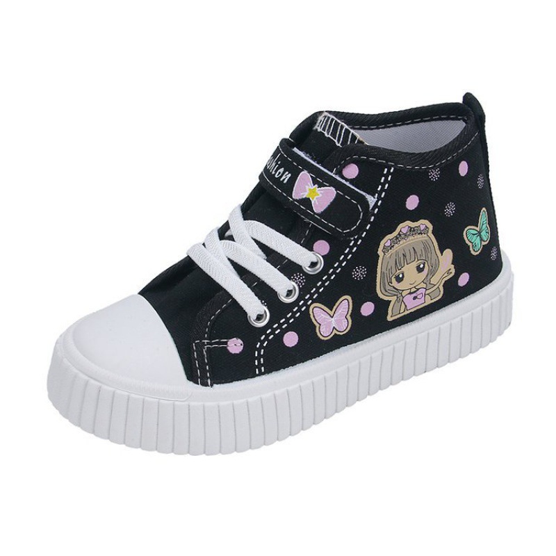 Picture of Foreign Trade Children's High-top Canvas Shoes 2024 Spring and Autumn New Breathable Girls Casual Shoes Little Girls Cartoon Board Shoes