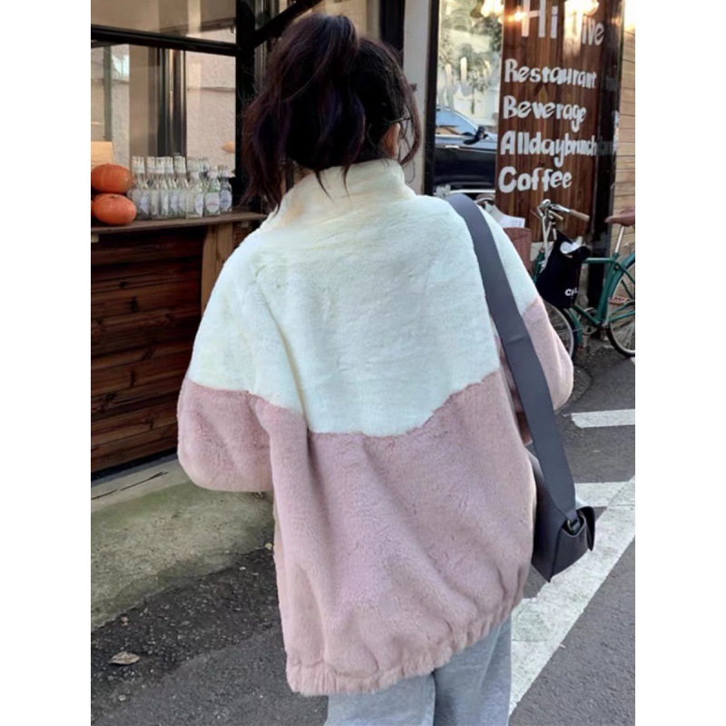 Picture of fleece-lined thickened sweater girl 2025 autumn and winter junior high school Senior high school students cotton-padded coat cotton-padded jacket coat
