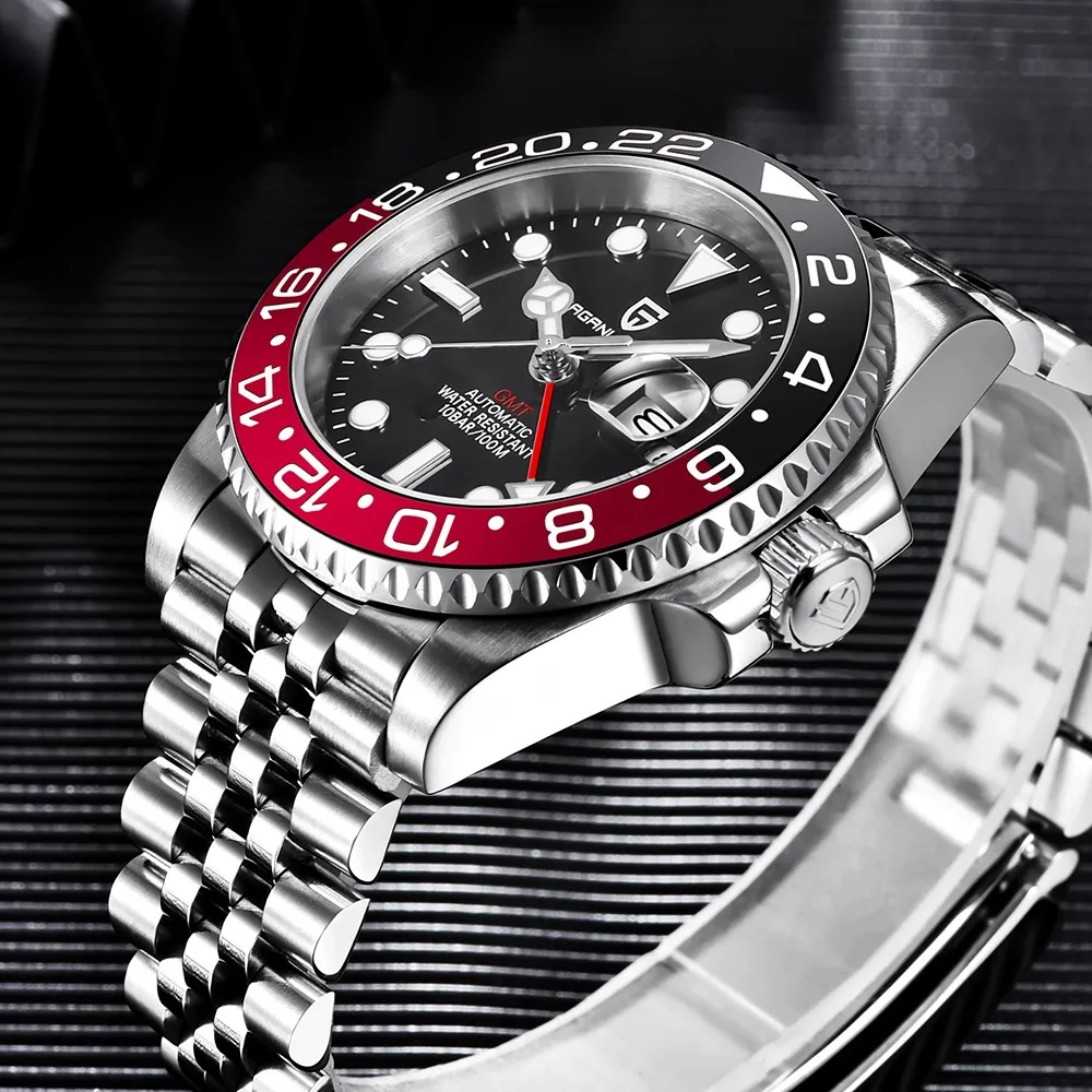Picture of PAGANI bojiani fashion Men's automatic mechanical watch GMT two hour clock luminous calendar watch 1662