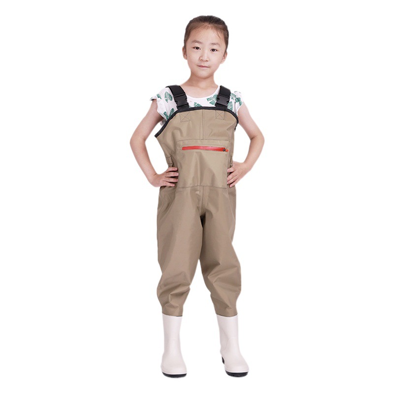 Catch the sea equipment children play water clothes wading waterproof pants kindergarten beach fishing strap one-piece rain boots water pants