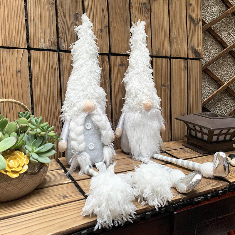 Factory in stock Christmas Decoration Home Decoration Ornaments White Long Legs Nordic Old Man Doll Faceless Doll