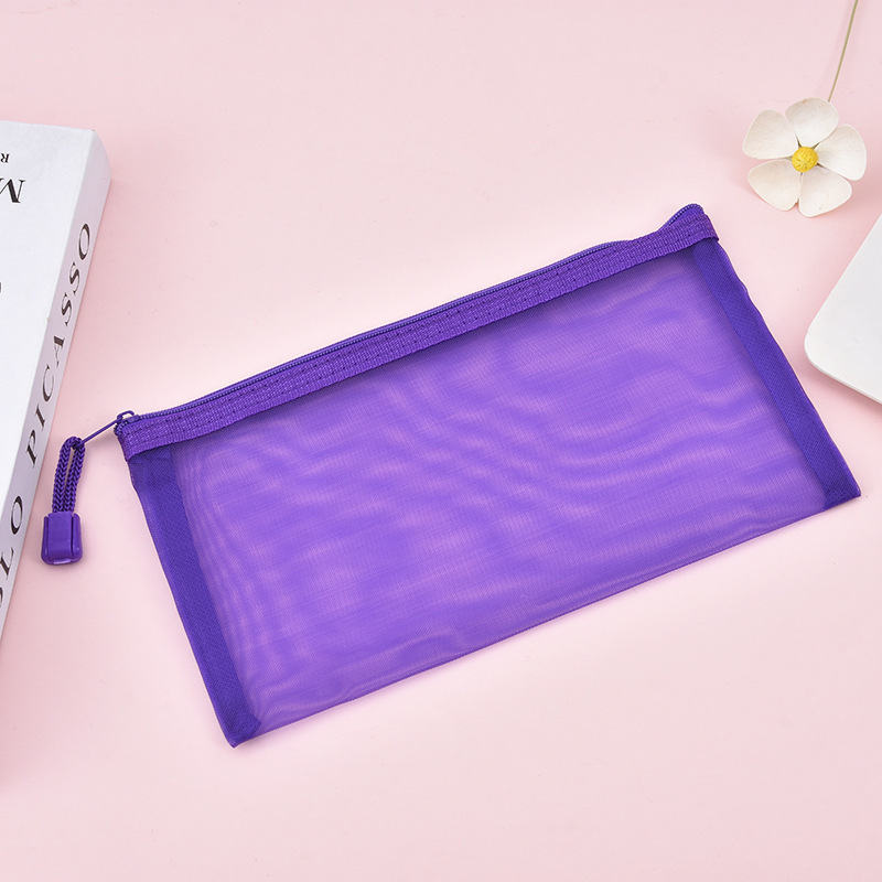 Picture of Mesh Toy Storage Transparent Zipper Bag Nylon Plus Upgrade Encryption Mesh Pencil Bag Student Examination Pencil Bag Makeup Wash