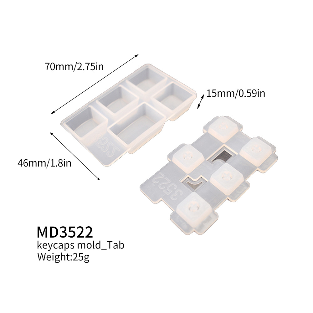 Picture of diy drop key cap mold diy personality mechanical keyboard silicone mold transparent cute cat claw key cap mold