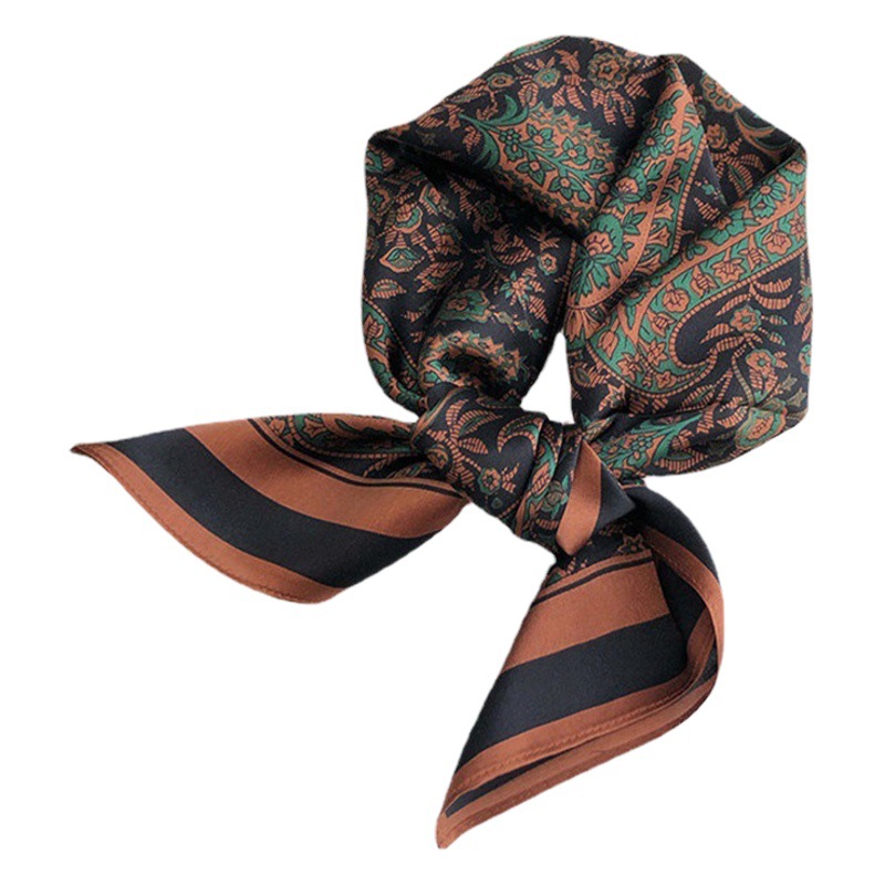 High-End 70 Small Square Scarf, Silk-Like Printed Neck Scarf, Spring and Summer Sun Protection Neck Scarf, Versatile Headband, Customizable