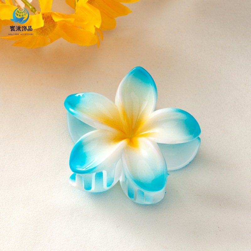 Picture of Cross-border egg flower clip large high-grade gradient Flower hairpin back head updo ponytail shark clip headdress