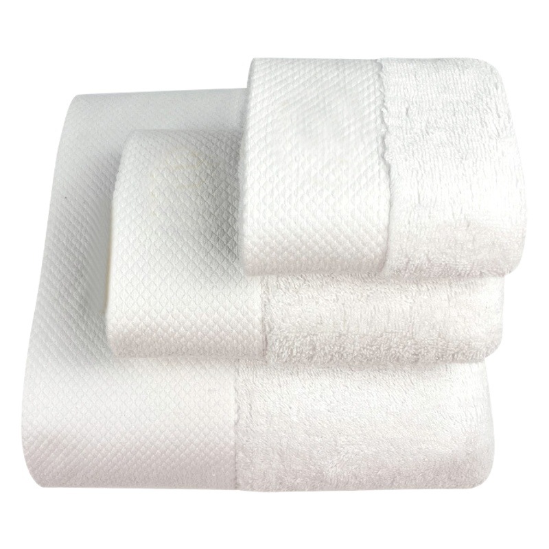 Foreign trade cotton towel custom 160*80 thick absorbent white bath towel embroidered LOGO hot spring hotel gift bath towel