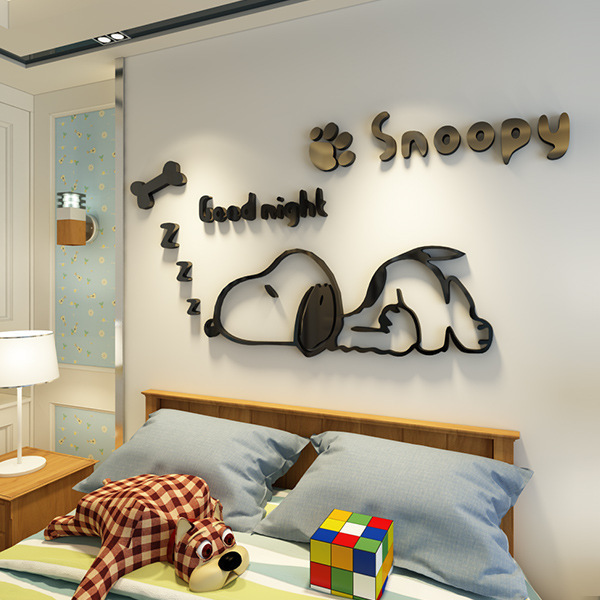 Cartoon Animation Puppy 3d Wall Stickers Children's Room Kindergarten Living Room Bedroom Bedside Wall Decorative Stickers