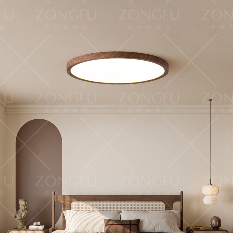 Picture of Japanese Ultra-Thin Bedroom Ceiling Lamp Modern Simple High Cri Second Bedroom Study Lamp Mid-Century Style Round Master Bedroom Lamp
