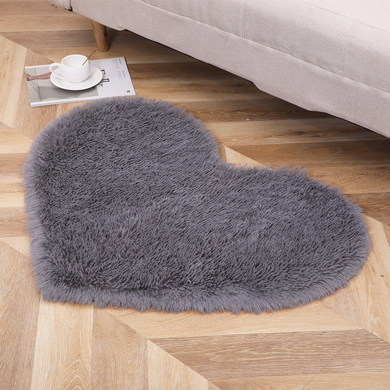 Picture of Modern Simple Silk Fool Love Carpet Bedroom PVpile Carpet Living Room Balcony Plush Mat Cross-border Supply