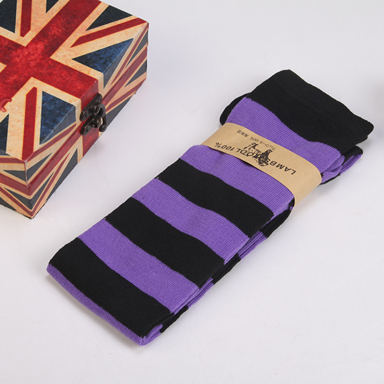 Picture of Spring Japanese Women's Socks All-match Striped Long Socks cosplay Anime Over-the-Knee Socks