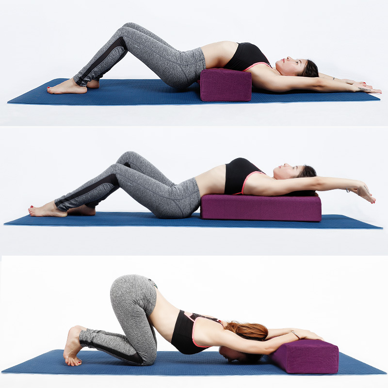Picture of Yoga Pillow, Professional Iyengar Assistive Device, Yoga High-Elastic Shoulder Inversion Pad, Yin Yoga Pillow, Buckwheat Shell Pillow
