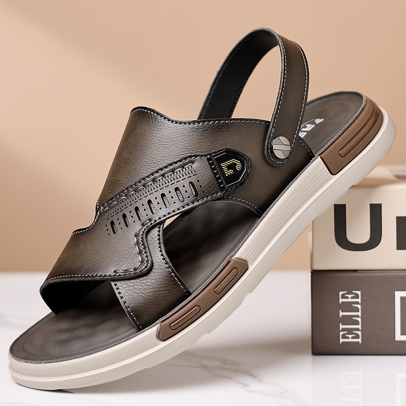 2025 summer new sandals men's tide soft bottom wear-resistant dual-use beach men's sandals and slippers a generation of hair