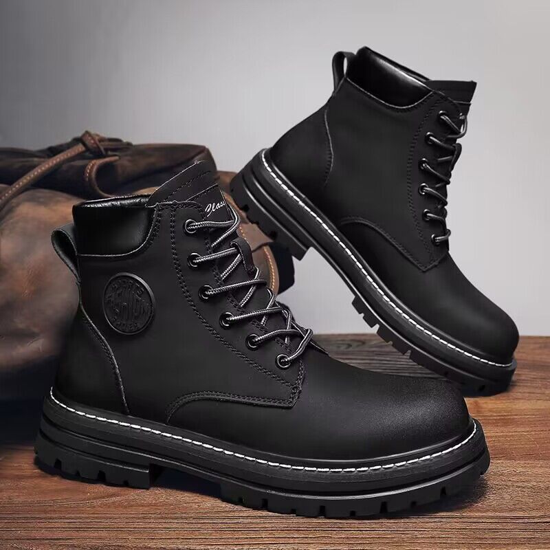 Picture of Rhubarb boots autumn and winter 2024 men's plus size martin boots tooling waterproof non-slip hiking shoes construction site labor protection shoes