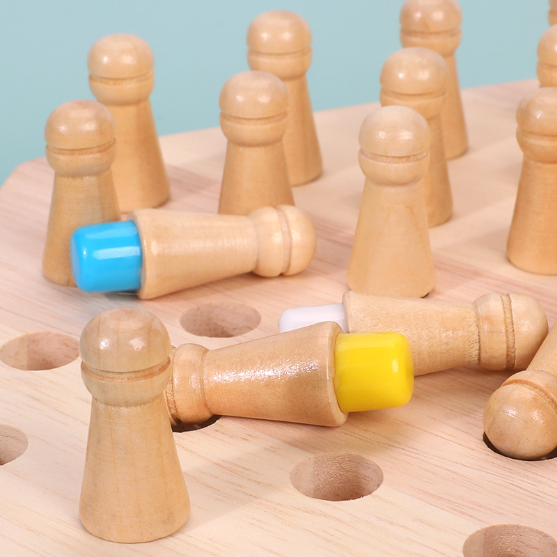 Picture of Wooden children's early education boutique memory chess kindergarten training concentration memory parent-child interactive educational toys