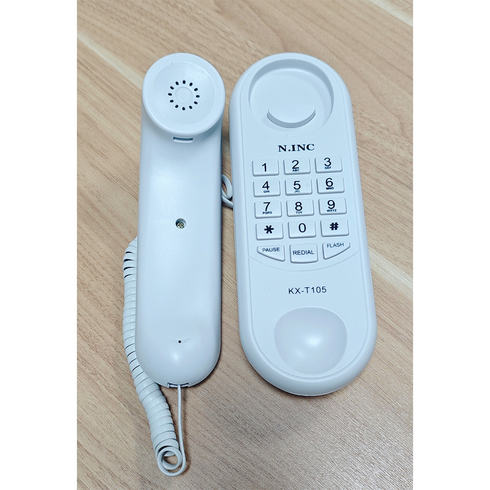 Picture of Wall-Mounted Telephone Hotel Room Telephone Wall-Mounted Small Extension Small Wall-Mounted Telephone Telephone Landline Telephone