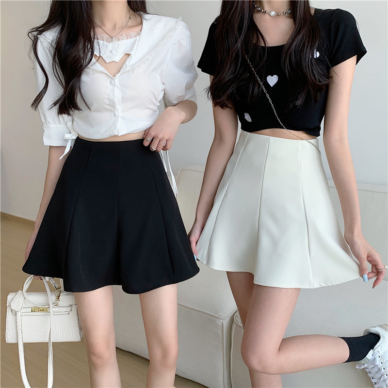 High-end Sense Small Women's Skirt Summer 2023 New Design Sense Niche A- Line Skirt Black Puff Short Skirt