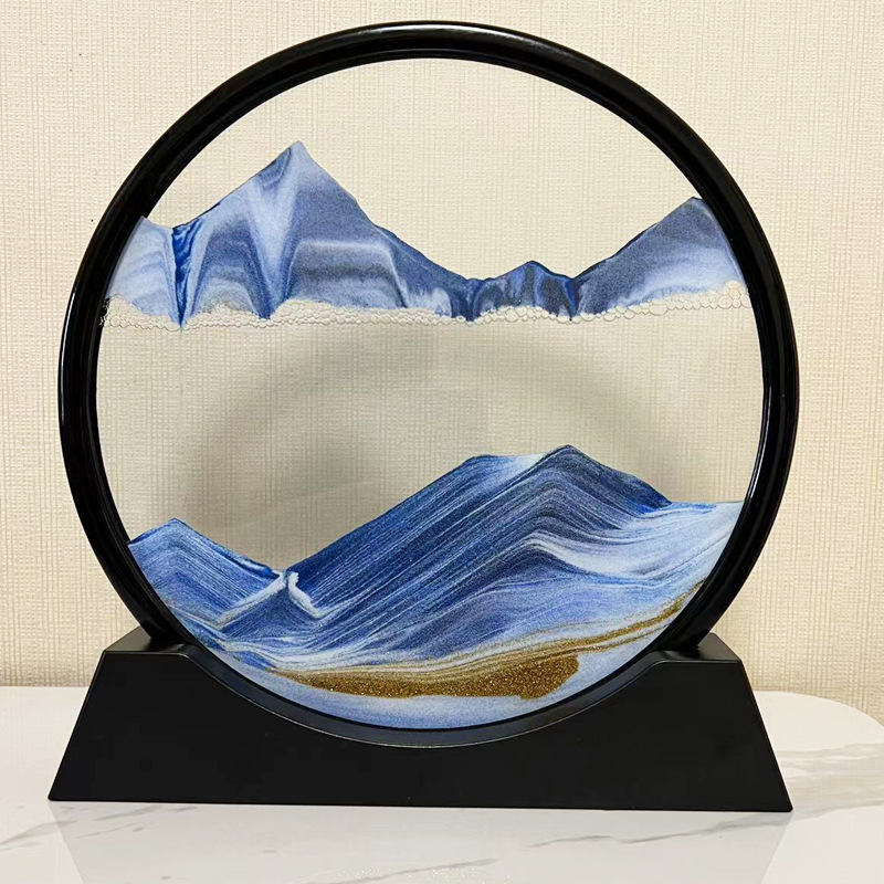 Picture of Creative quicksand painting decompression art home living room office quicksand ornaments desktop decorations light luxury hourglass