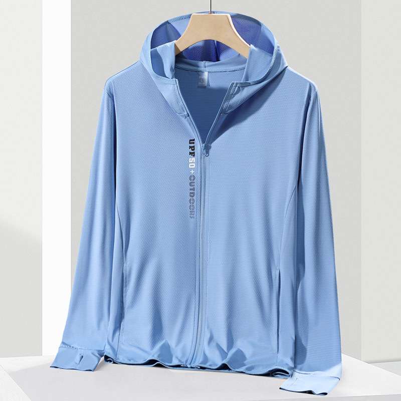 UPF50 Sun Protection Clothing for Men and Women Summer Lightweight Ice Silk Breathable UV Protection Fishing Sun Protection Clothing Couple Jacket