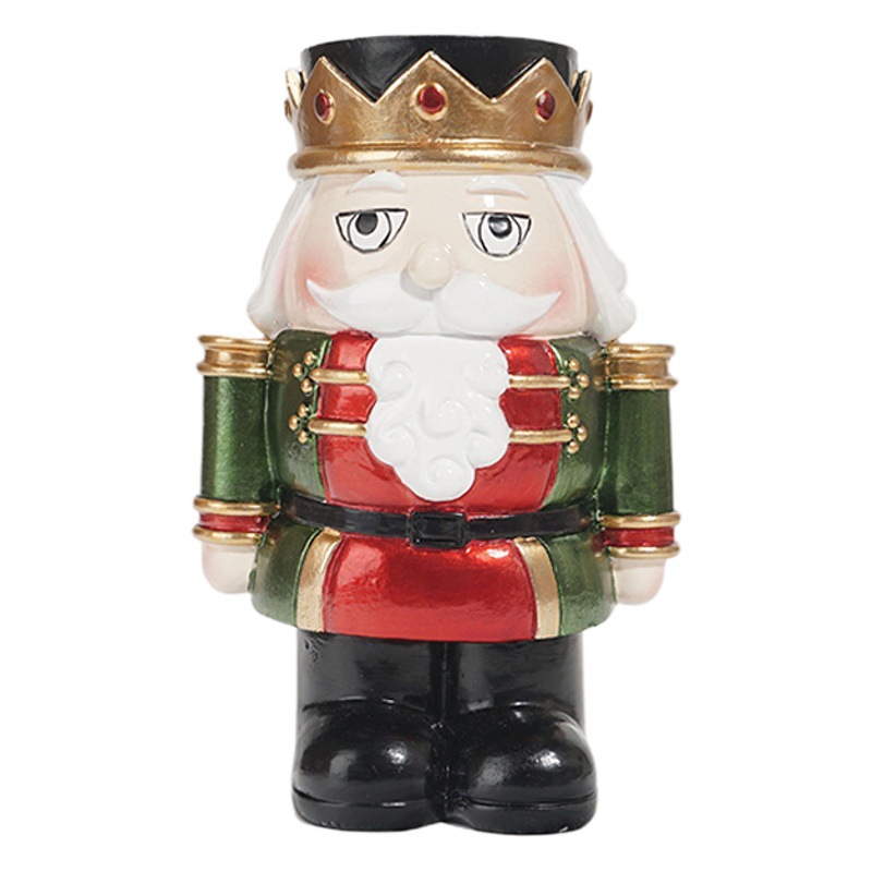 Cross-border Christmas Nutcracker Candlestick Home Living Room Desktop Christmas Holiday Atmosphere Candle Decorations