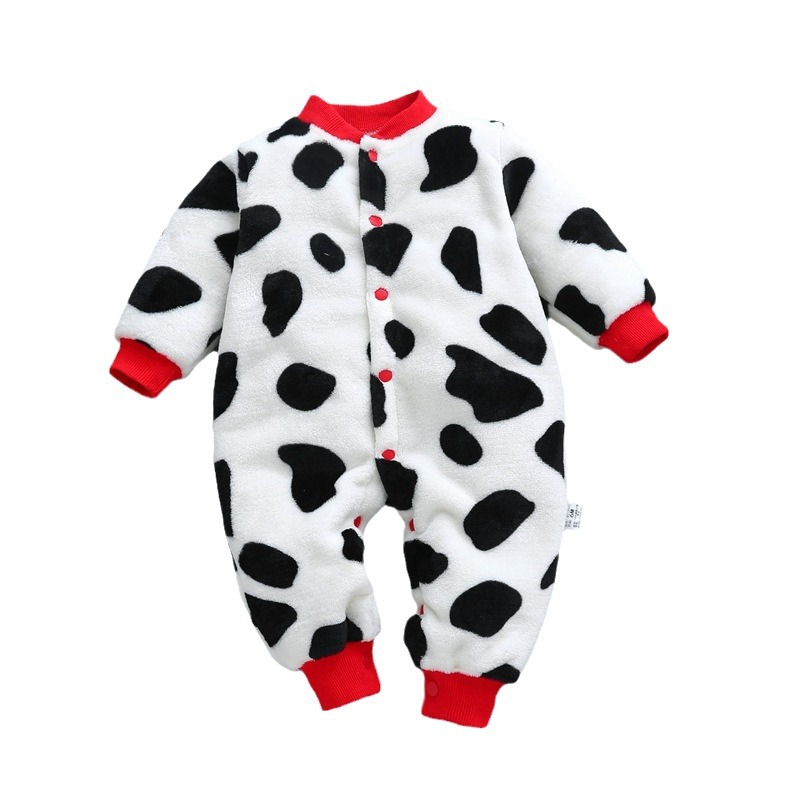 Picture of Baby Clothes Clothing Spring Autumn and Winter Short-sleeved Thickened Hassel Men's and Women's Baby Flannel Warm Jumpsuit Pajamas