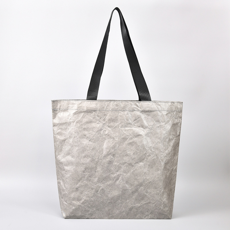 Large Gray Tyvek DuPont Paper Tote Custom Logo Washable Tear DuPont Paper Shopping Bag