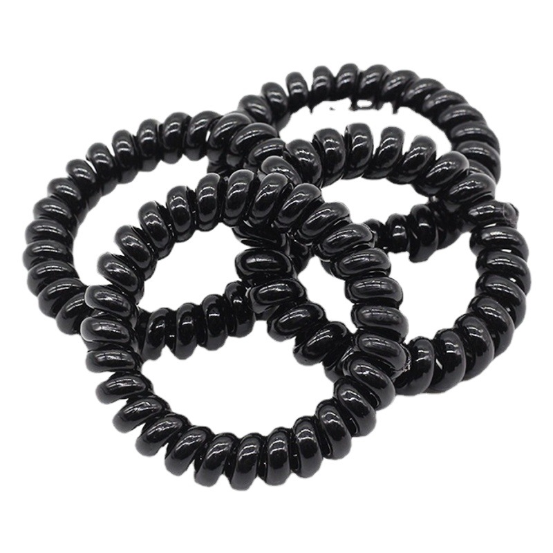 Thick large 5.5CM transparent white black telephone line hair band hair accessories hair rope multifunctional head rope bracelet