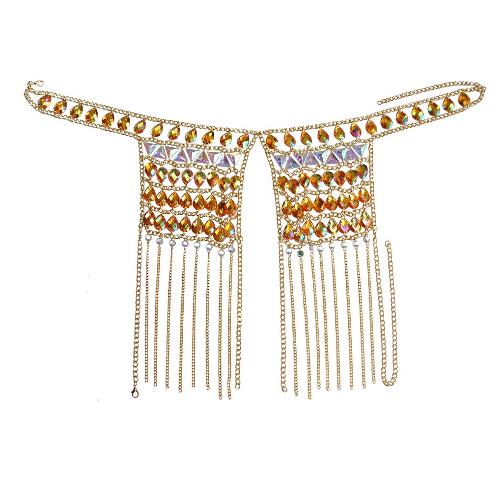 Picture of HOT European and American Explosions Cross-border Accessories Retro Stitching European and American Style Acrylic Pendant Fashion Bra Body Chain