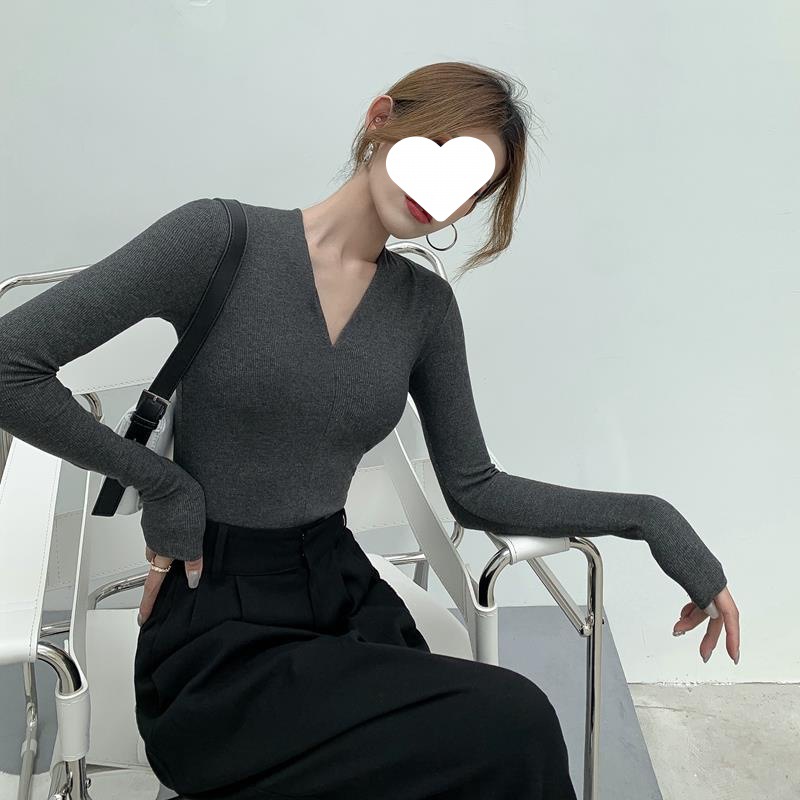 Base Shirt Internet Popular 2021 Autumn and Winter Design Sense Elegant Long Sleeve Inner Shirt Women's Top