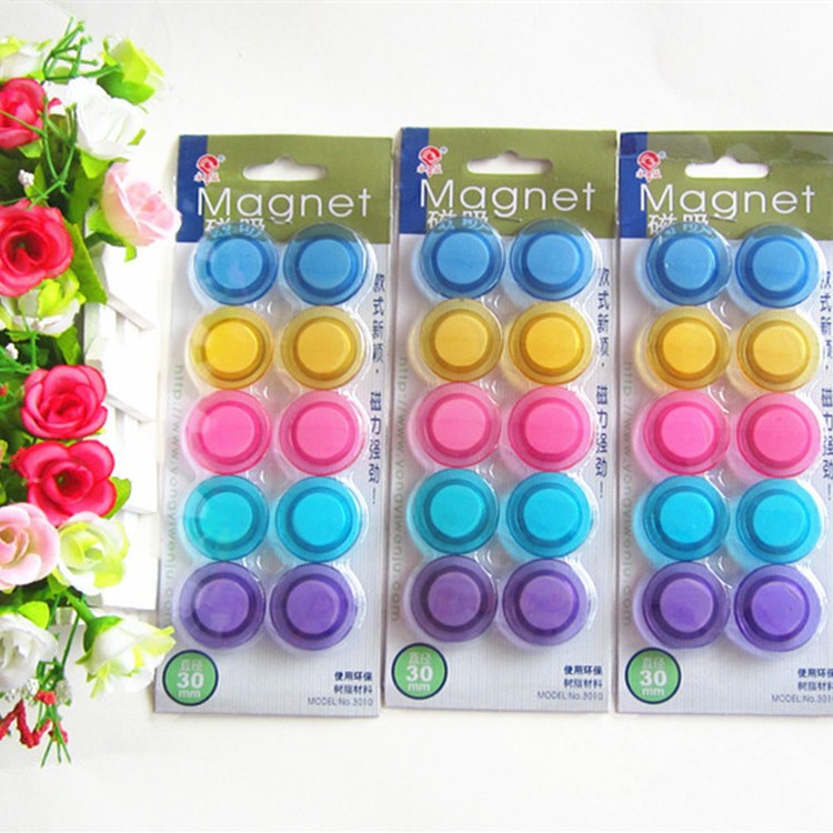 Picture of Color transparent magnetic particles magnet magnetic buckle magnetic beads teaching magnet blackboard magnetic buckle magnetic particles 10/row 20mm