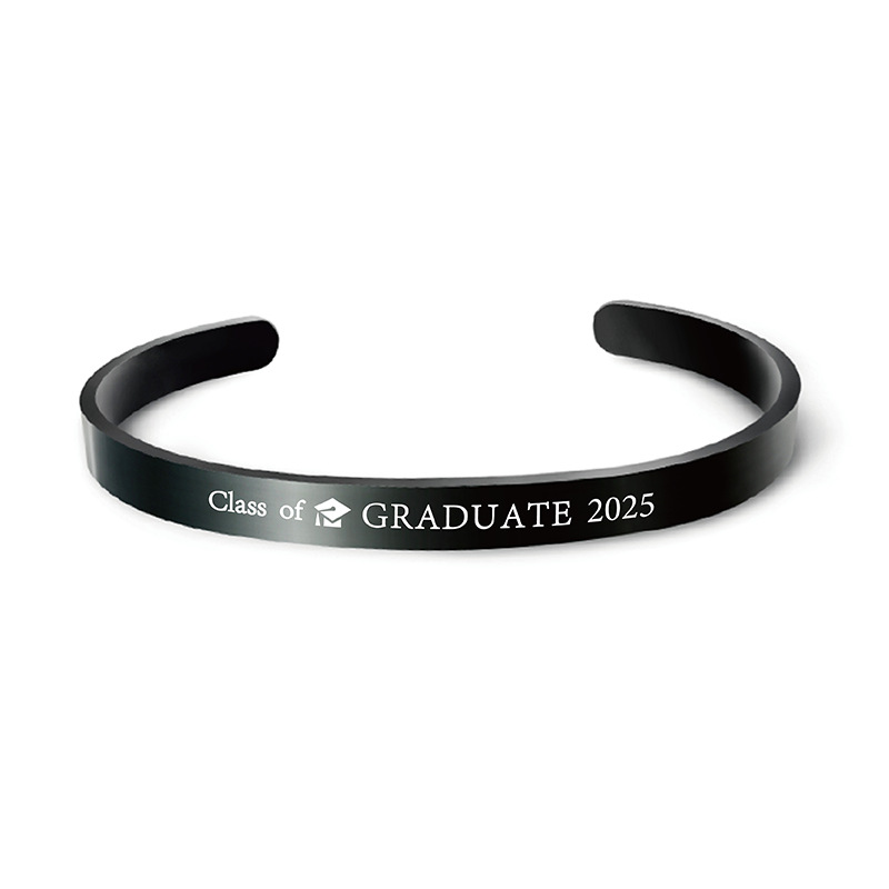 Picture of Bracelet European and American Cross-Border Stainless Steel Bracelet 2025 Graduation Season Doctor's Hat Holiday Gift Engraved Titanium Steel Bracelet