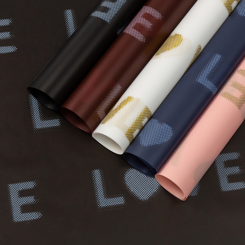Foreign trade Korean plain paper big LOVE Valentine's Day flower wrapping paper floral waterproof fog paper florist materials wholesale