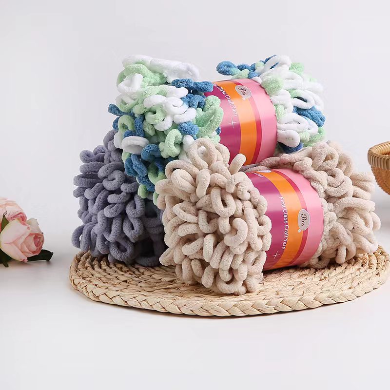 Picture of Loop Yarn Ear Yarn Medium-Thick Yarn for Hand Knitting DIY Pillows, Blankets, Scarves, Ice Yarn in Stock Wholesale