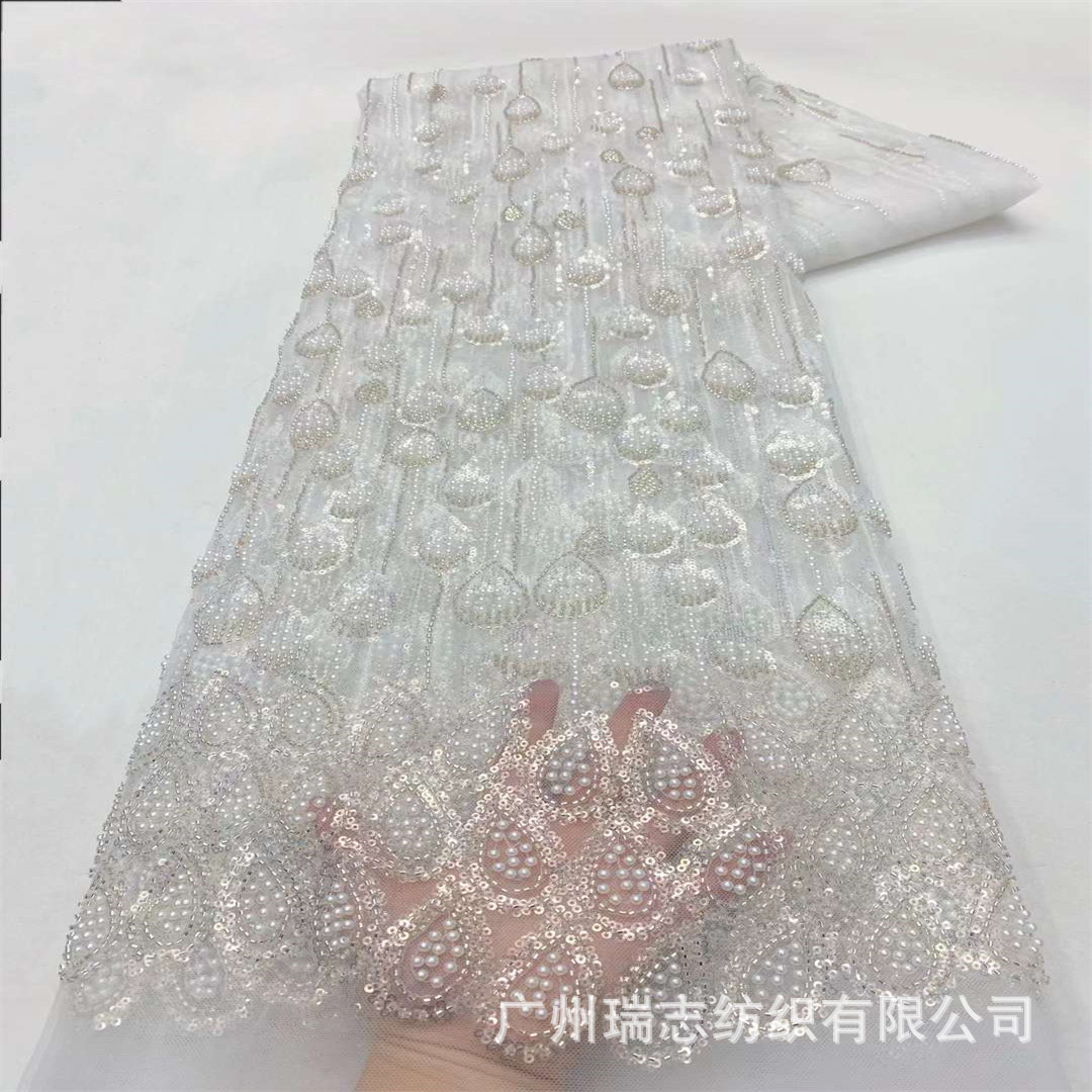 Picture of French Unilateral Drop Children's Wear dress Wedding Dress Sequin Embroidered Bead Fabric Uygur Turban Fabric