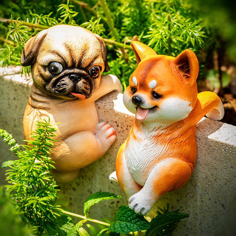 Artificial puppy flower pot bonsai decoration courtyard balcony garden classroom small animal landscape decoration