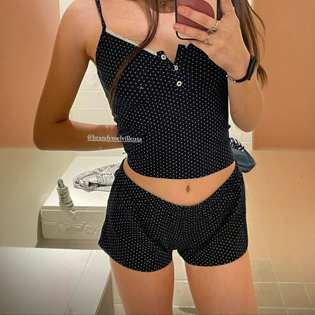 Picture of Amazon AliExpress summer wish2023 European and American new printed casual suit Sling short two-piece set