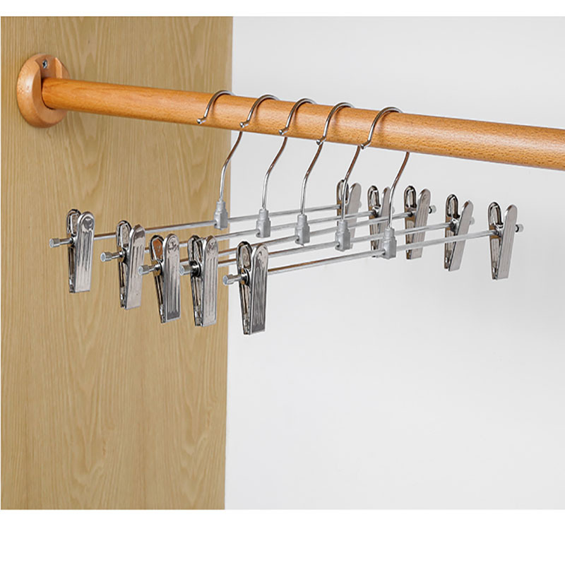 Picture of Cross-border hot sale multi-functional stainless steel trouser clip metal non-slip belt clip hanger trouser rack chrome plated galvanized wholesale