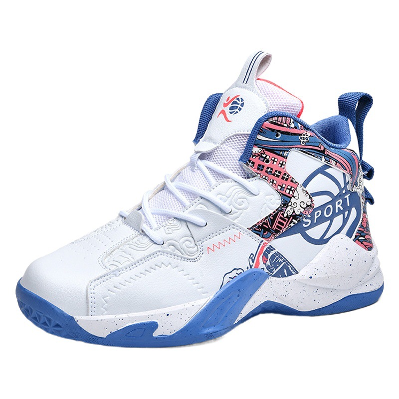 Winter cotton basketball shoes men's fleece-lined cotton warm sports running shoes youth middle school student combat sneakers