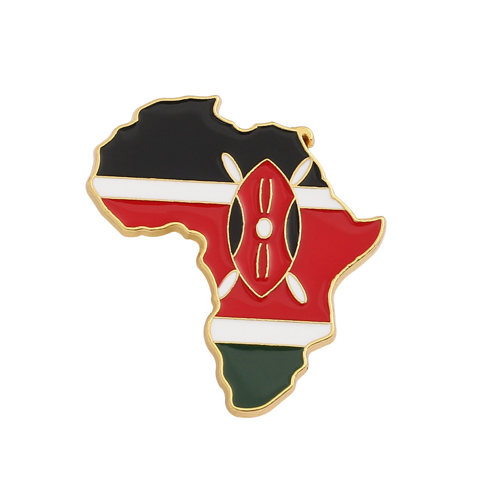 Picture of World Map Brooch Africa Map Angola Ghana Kenya Pin Creative Personality Badge