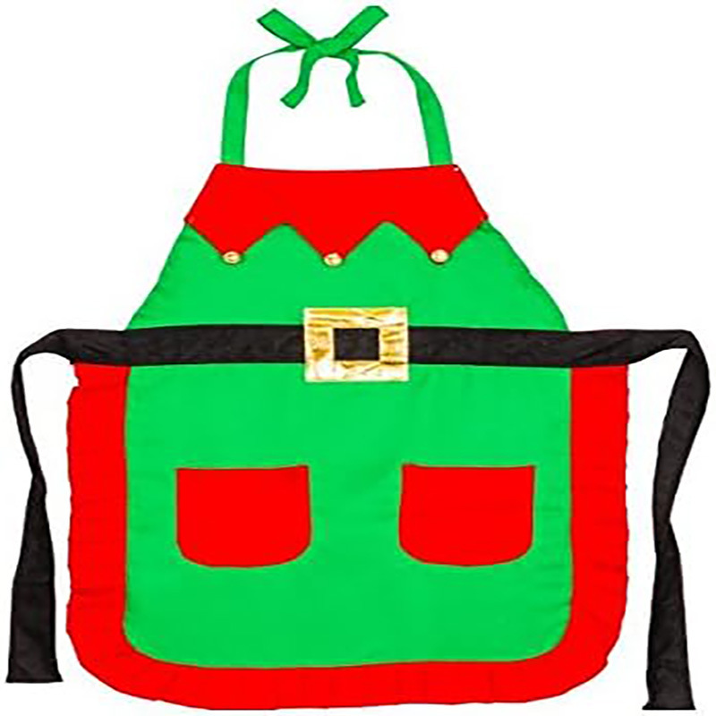 Cross Border Hot Sale Christmas Elf Non Woven Standard Adult Size Apron Party Gift Box Cute Apron
