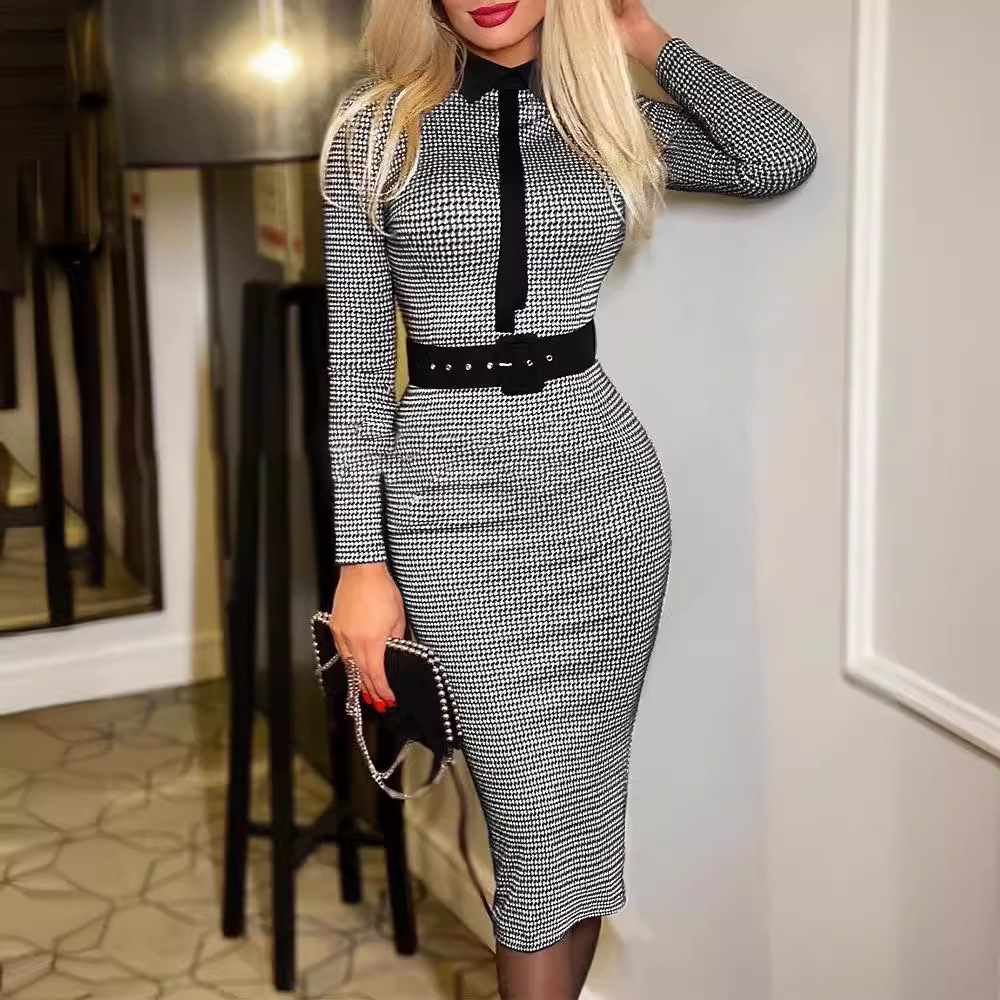 Women's Clothing Export Production Belt Showing Figure Cross-Border Light Mature Women's Tight Skirt